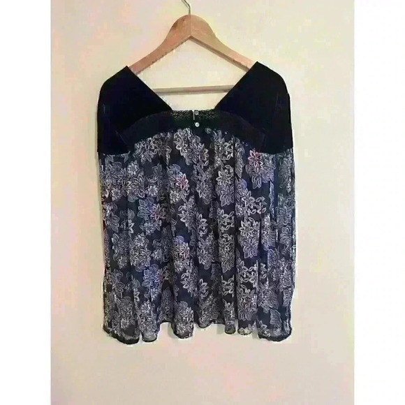 Sundance Velvet Floral 100% Silk Peasant Blouse Women's Size Small Boho - Picture 4 of 7